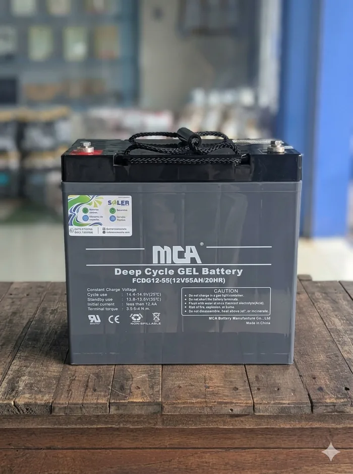 Batería de Gel MCA 12V - 55Ah | Ciclo Profundo — vista 2