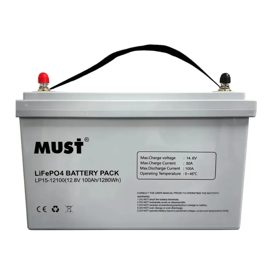 Batería de Litio LiFePO4 Must 12.8V - 100Ah | 6000 Ciclos