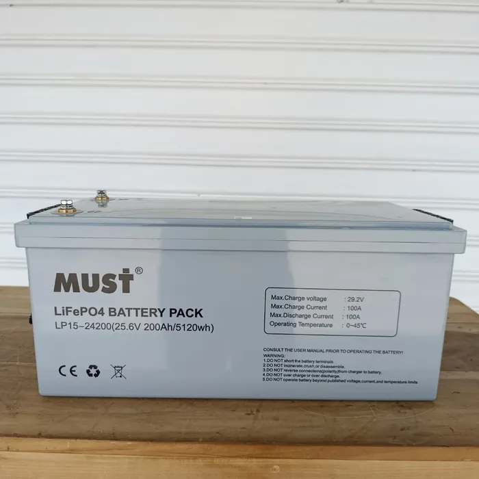 Batería de litio LiFePO4 MUST 24V - 200Ah | 6000 Ciclos — vista 2
