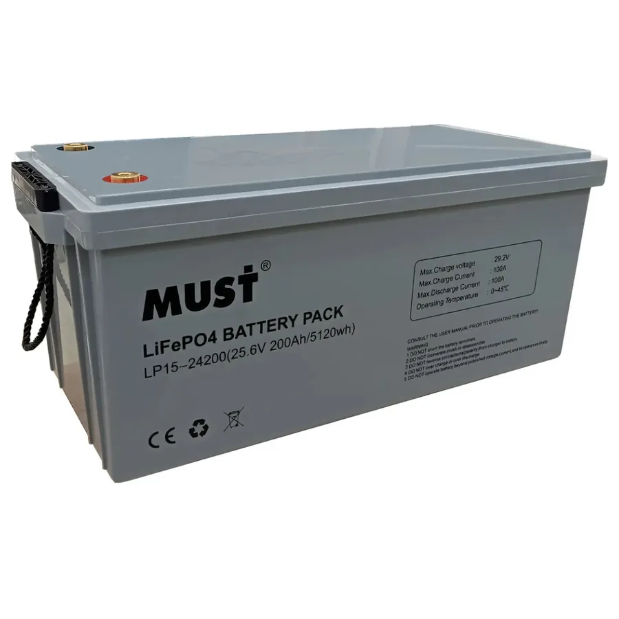Batería de litio LiFePO4 MUST 24V - 200Ah | 6000 Ciclos