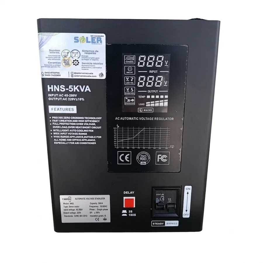 Estabilizador y elevador de voltaje 220V-HNS | 10KVA