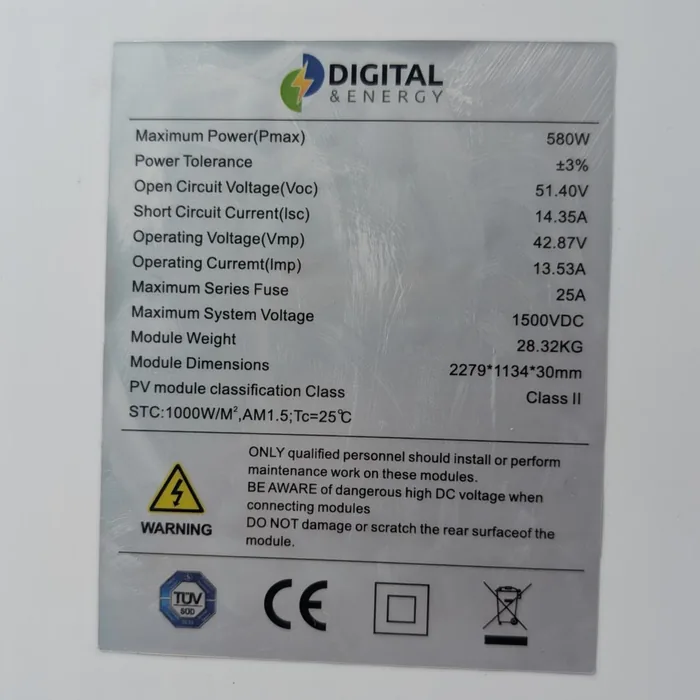 Panel Solar Monocristalino 580W BegProd — vista 3