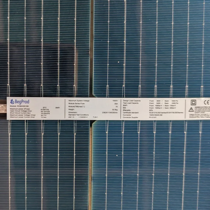 Panel Solar Monocristalino 610W BegProd Bifacial — vista 2